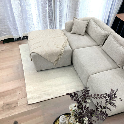 Canapé Milan Modulable x Chenille Blanc Cassé