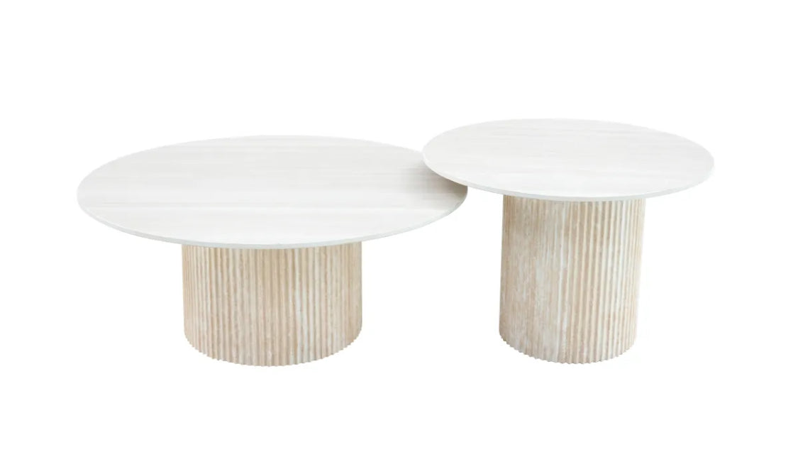 Table basse - BAELA - céramique - beige