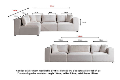 Canapé modulable - AZRA - velours