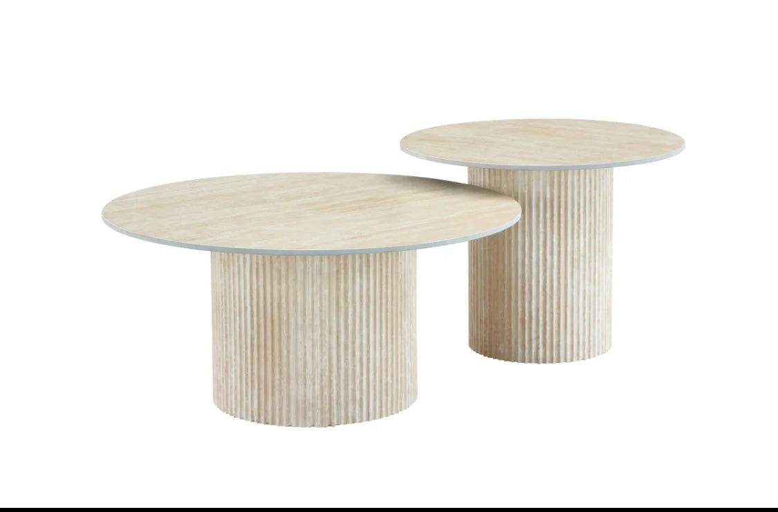 Table basse - BAELA - céramique - beige