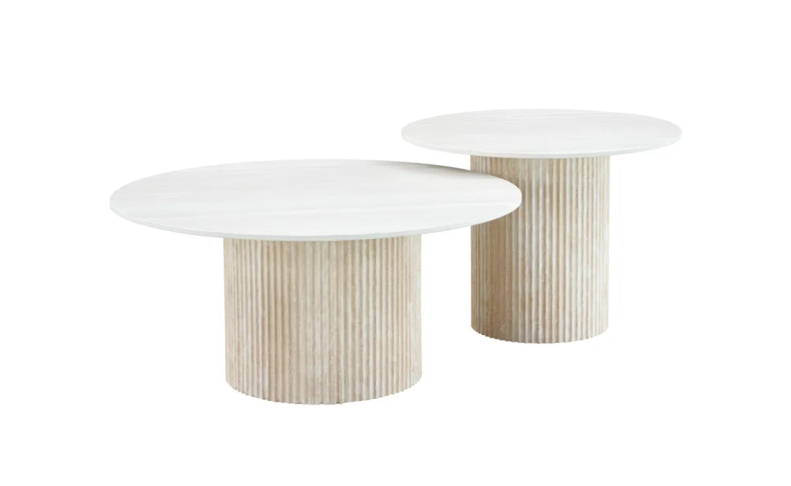 Table basse - BAELA - céramique - beige