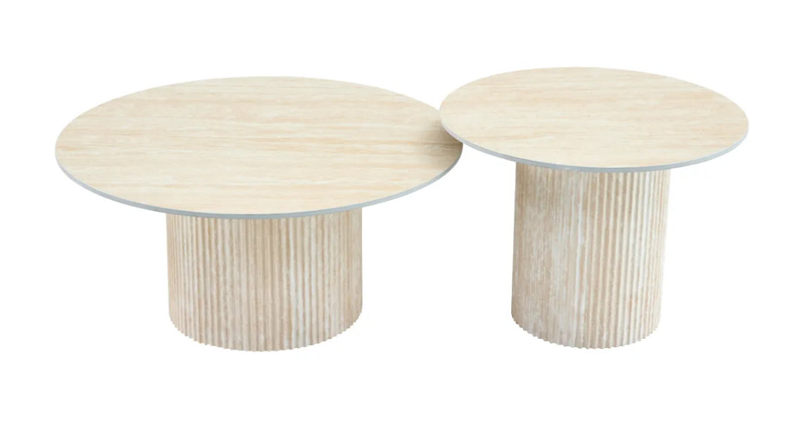 Table basse - BAELA - céramique - beige