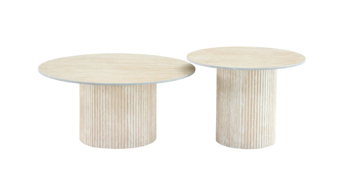 Table basse - BAELA - céramique - beige