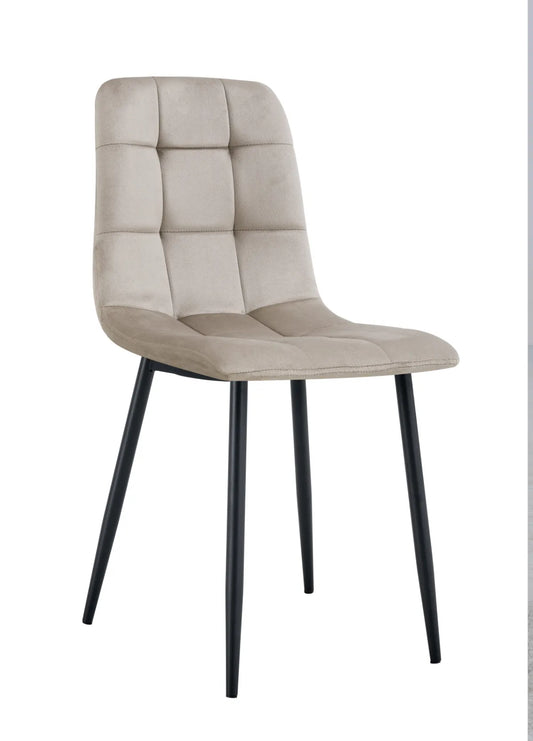 Chaise - ELSA - velours taupe