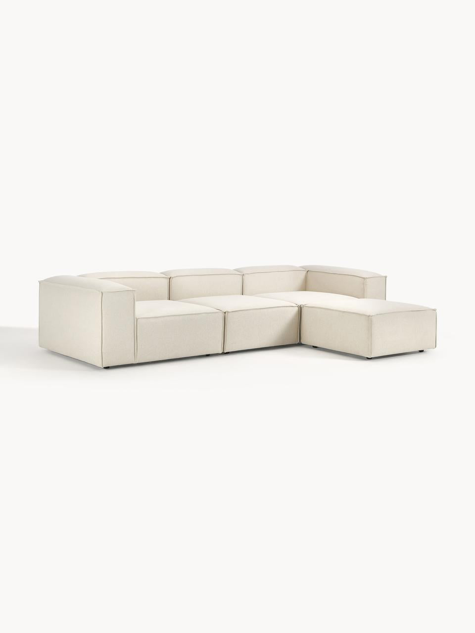 Canapé Modulable En Velours Anti Tâches - Lila  3+1 pouf & 4+1 pouf