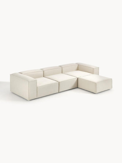 Canapé Modulable En Velours Anti Tâches - Lila  3+1 pouf & 4+1 pouf