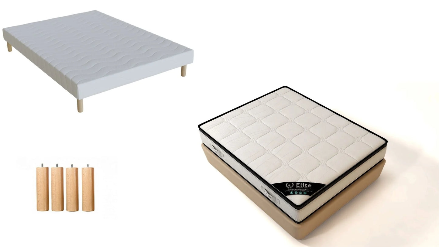 Matelas Elite 20cm d'épaisseur + Sommiers tapissés