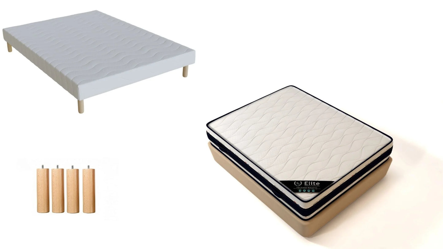 Matelas Elite 22cm d’épaisseur + Sommiers tapissés