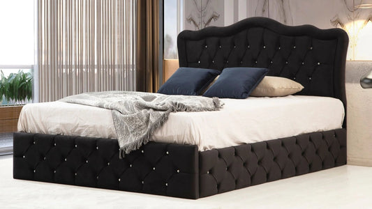 Pack Complet Cadre De Lit Venise Noir (sommiers + matelas)