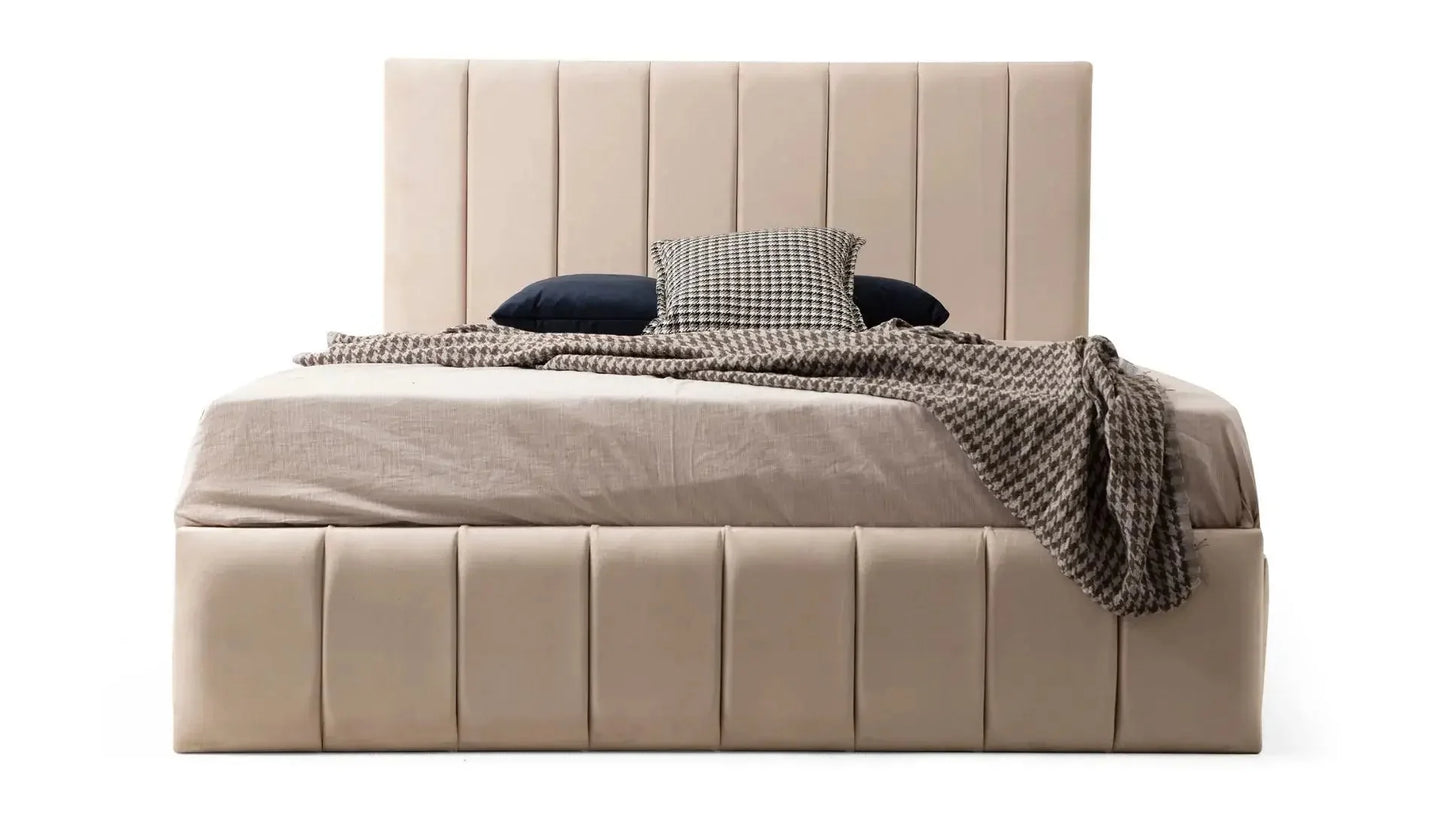 Pack Complet Cadre De Lit Polo Beige (sommiers + matelas)